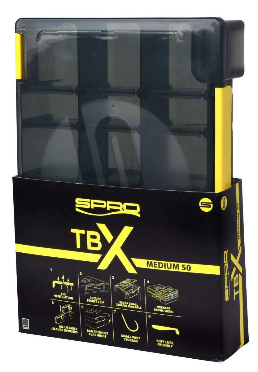 Spro TBX Box Medium 50M Dark – 25 × 17,5 × 5 cm - Tackle Box